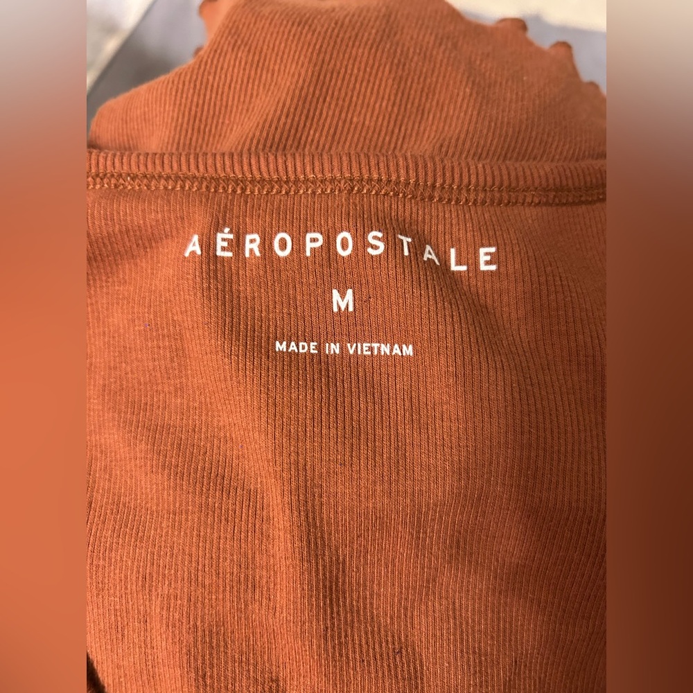 Aeropostale Big Girl Burnt Orange Ribbed Tee-size M - Picture 3 of 5